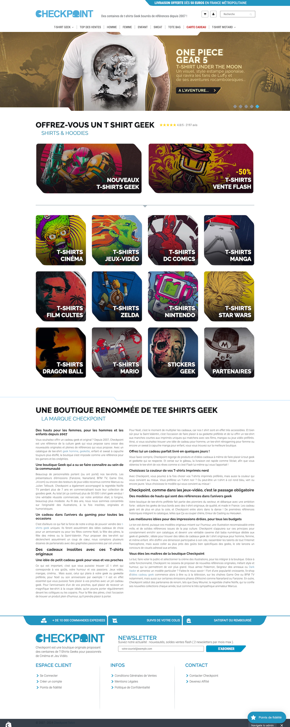 Boutique en ligne Shopify de Checkpoint