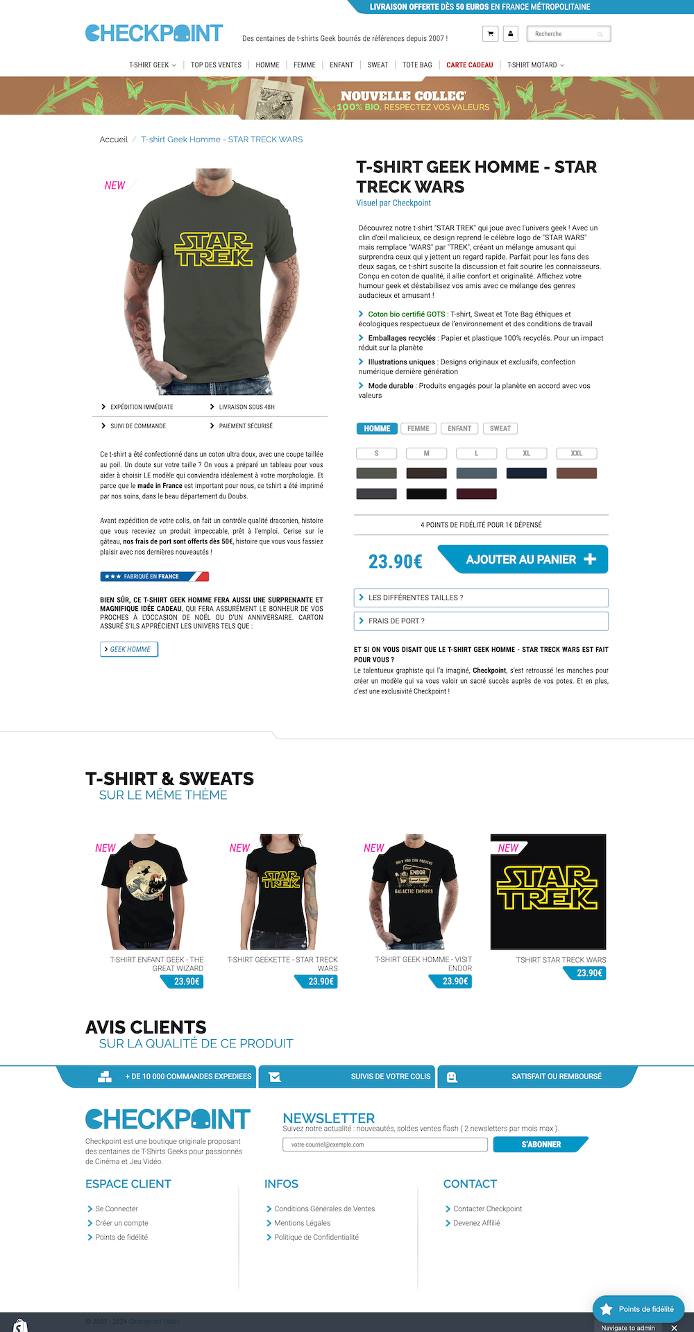 Boutique en ligne Shopify de Checkpoint