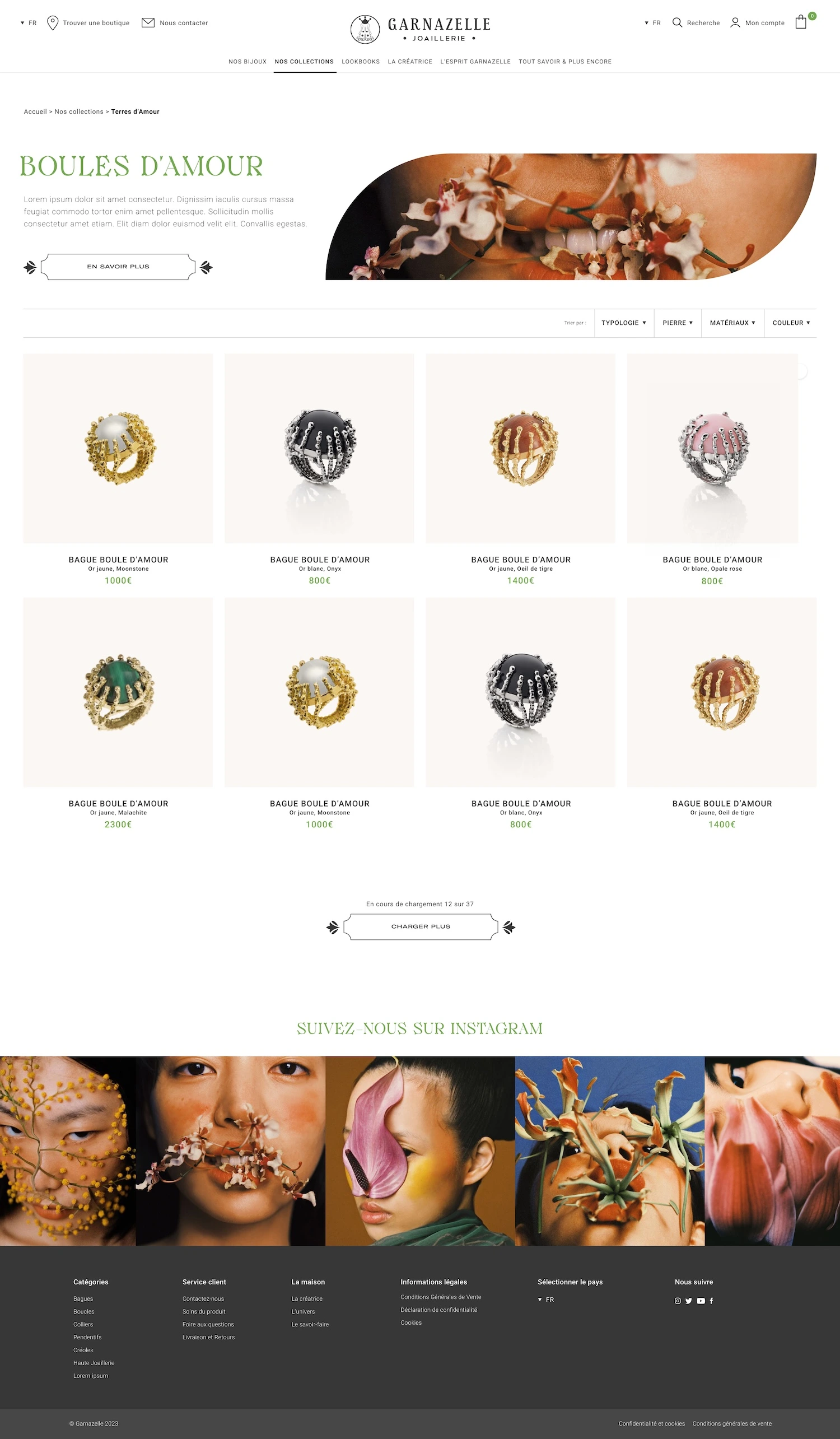 Collection page Shopify de Garnazelle