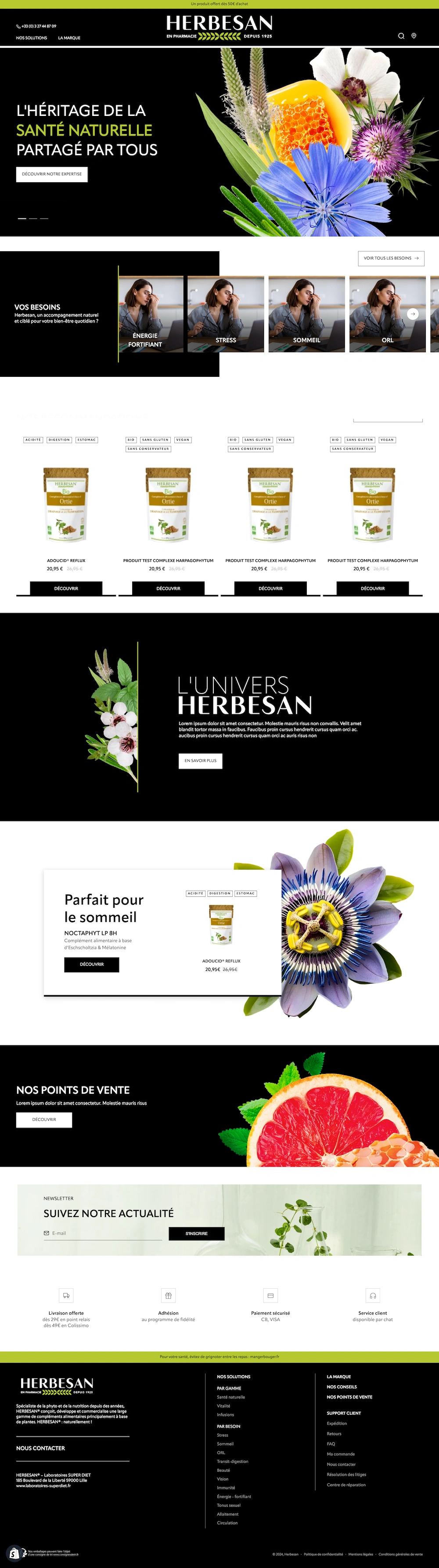 Boutique en ligne Shopify de Herbesan